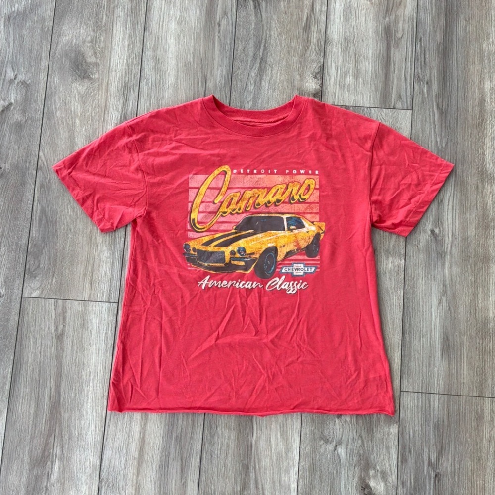 Hybrid‎ Apparel GM Camaro American Classic Red Graphic T-Shirt Mens Medium